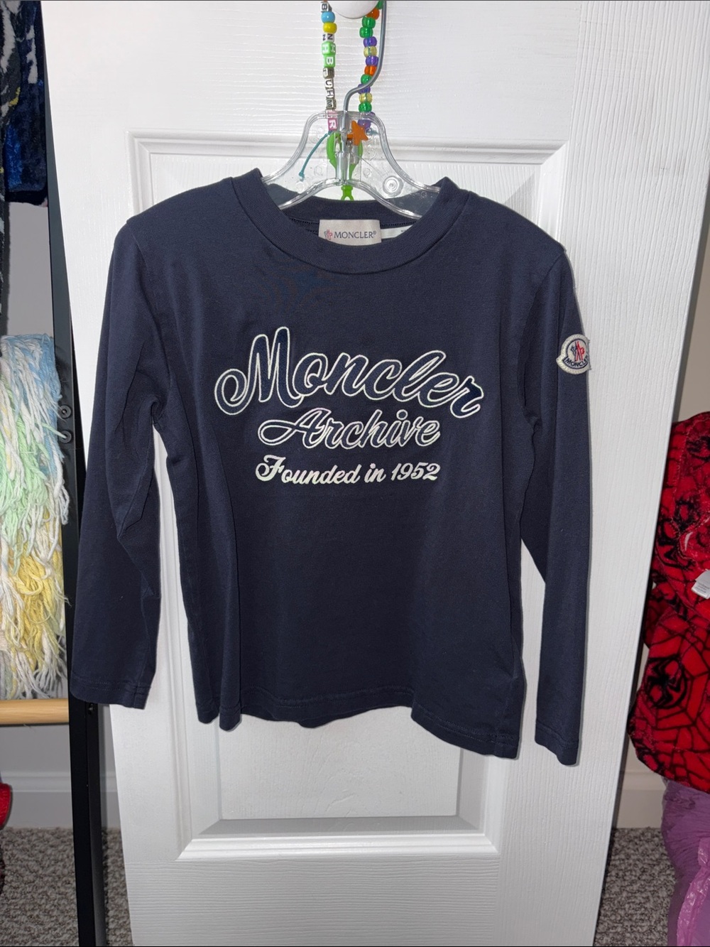 Moncler Navy Long Sleeve 'Moncler Archive' Tee